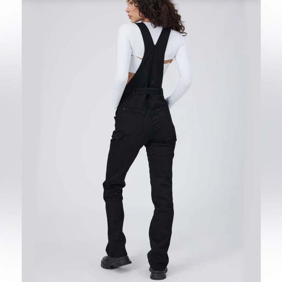 New BuffBunny Over It Alls Black Stretch Cotton Straight Leg Overalls Size S - Picture 8 of 16